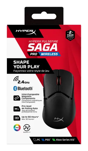 HyperX Pulsefire Saga Pro Ratón Gaming Inalámbrico (Negro) A2PB2AA