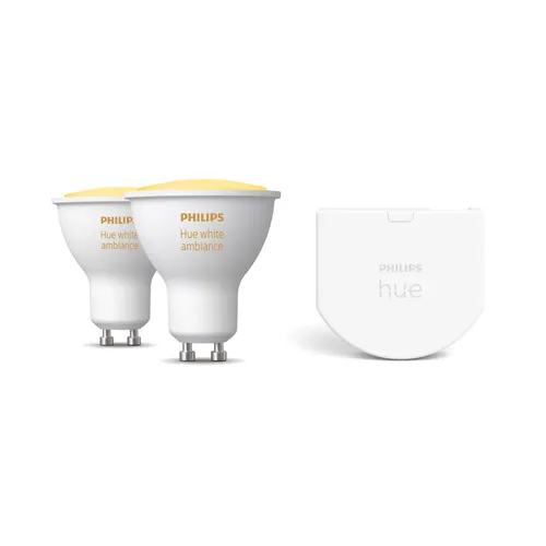 Philips Hue Pack: Bombillas Inteligentes Gu10 (2un) + Interruptor