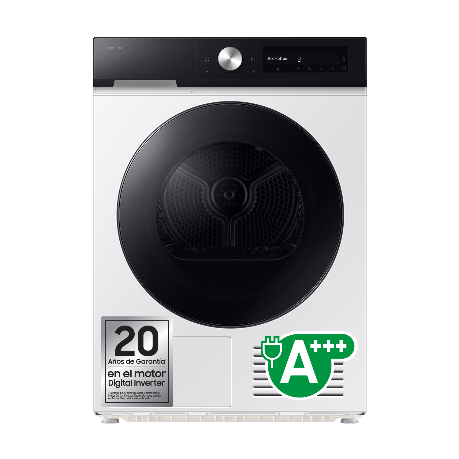 Samsung - Secadora Bespoke AI Samsung 9kg QuickDrive™ Clase A Blanca DV90DB7845GEU3.