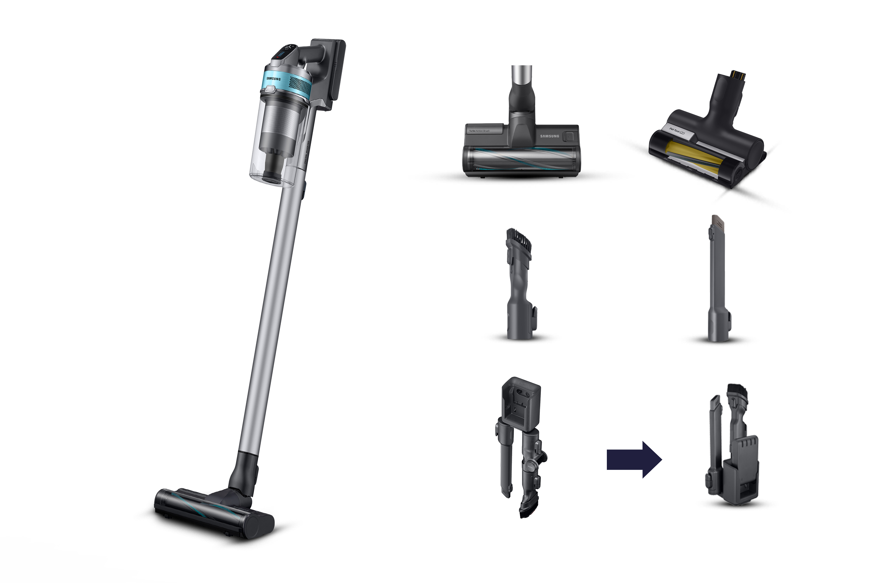 Aspiradora Escoba Samsung Jet 75E Pet Negro Sin Cable 550W 60min