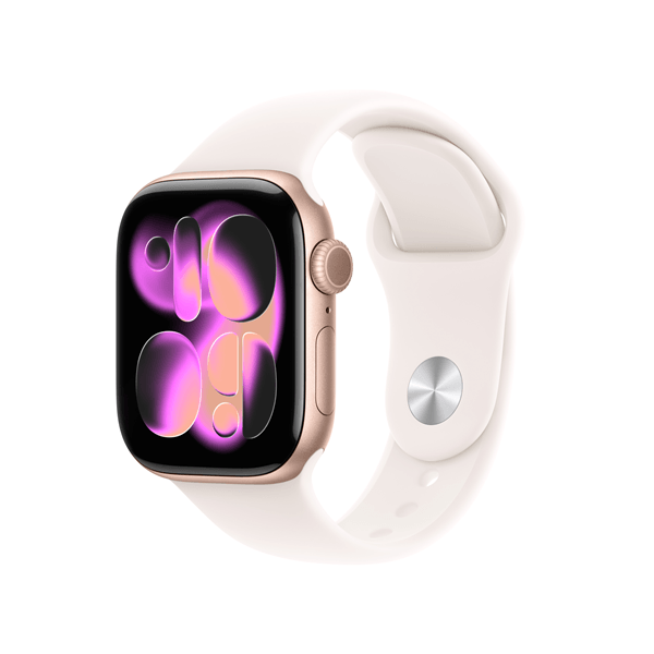 Apple Watch Series 11 GPS + Cellular 42mm Rose Gold Aluminium Case with Light Blush Sport Band - M/L
