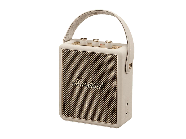 Altavoz inalámbrico - Marshall Stockwell III, Sonido True Stereophonic de 360°, Resistente al polvo y agua, 40h autonomía, Crema