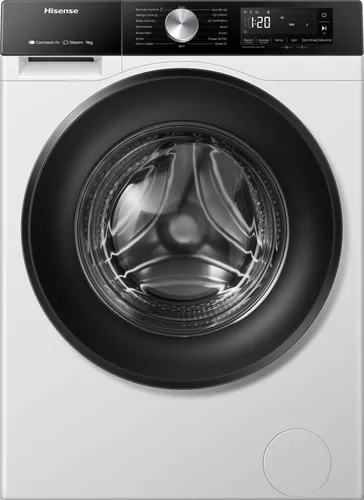 Lavadora carga frontal - Hisense WF3S9043BW3, 9 Kg, 1400 rpm, 14 programas, WiFi&Bluetooth, Función Vapor, Blanco