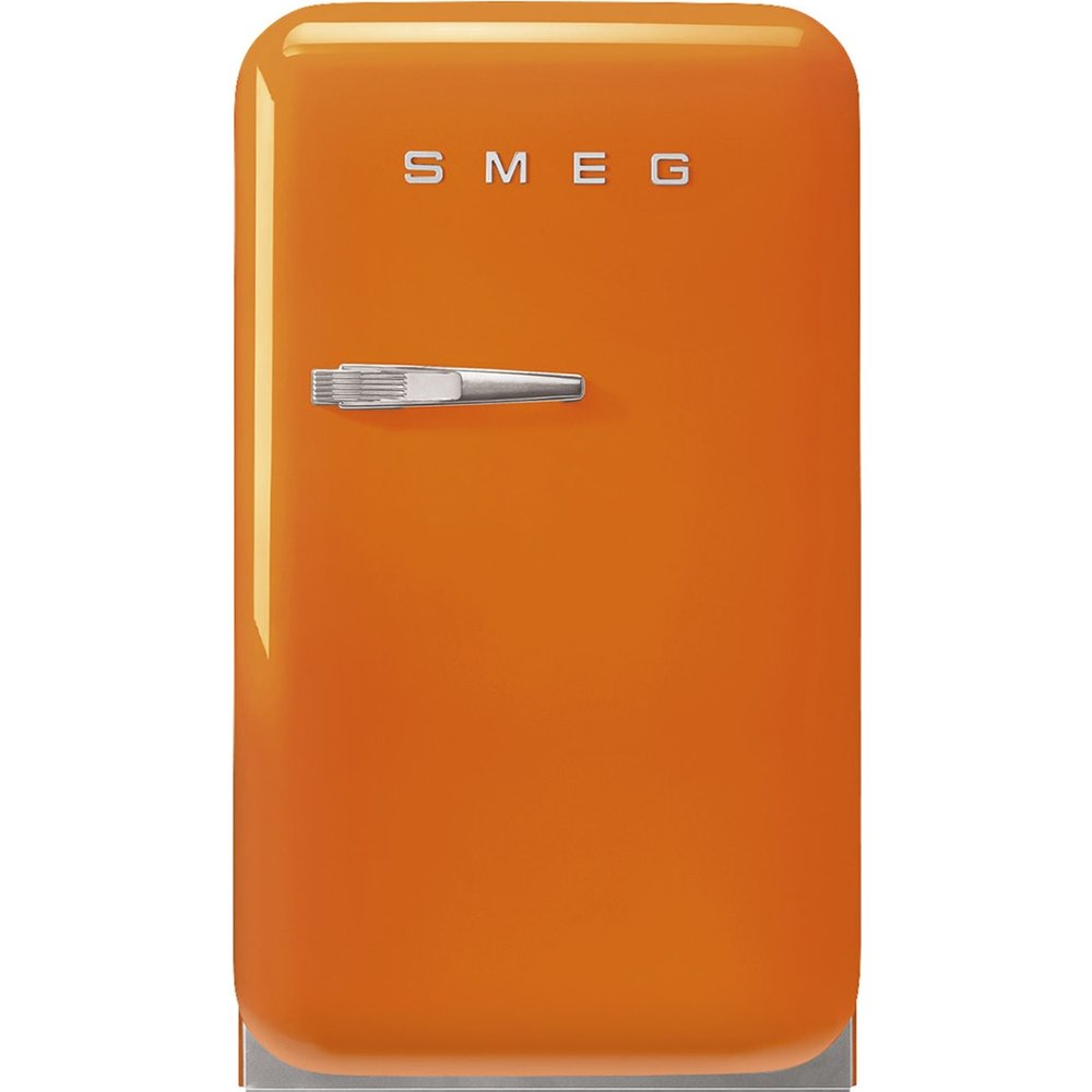 Smeg - Frigorífico 1 puerta Smeg, 34 litros, Frío estático, Naranja, apertura a la derecha - FAB5ROR6.