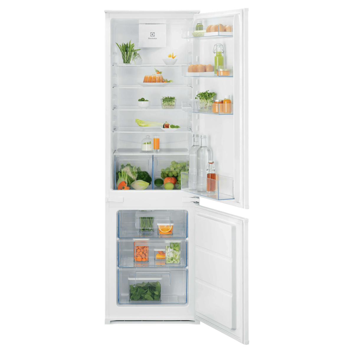 Frigorífico combi integrable - ELECTROLUX LND5FE18S, ColdSense, 177.2 cm, 269 l, LowFrost, Blanco panelable
