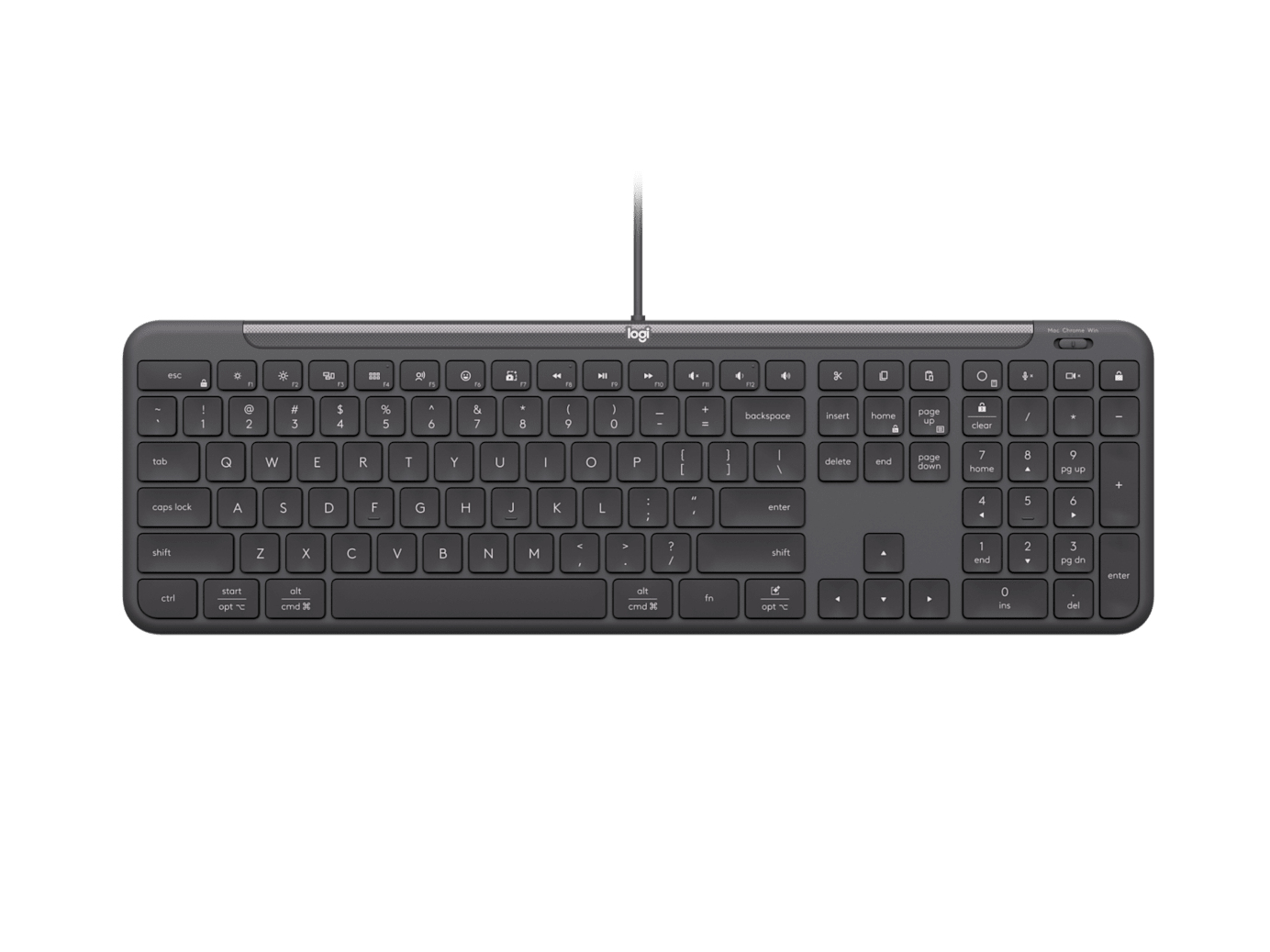 Logitech Signature Slim Wired K620 For Business Alámbrico USB-C Grafito