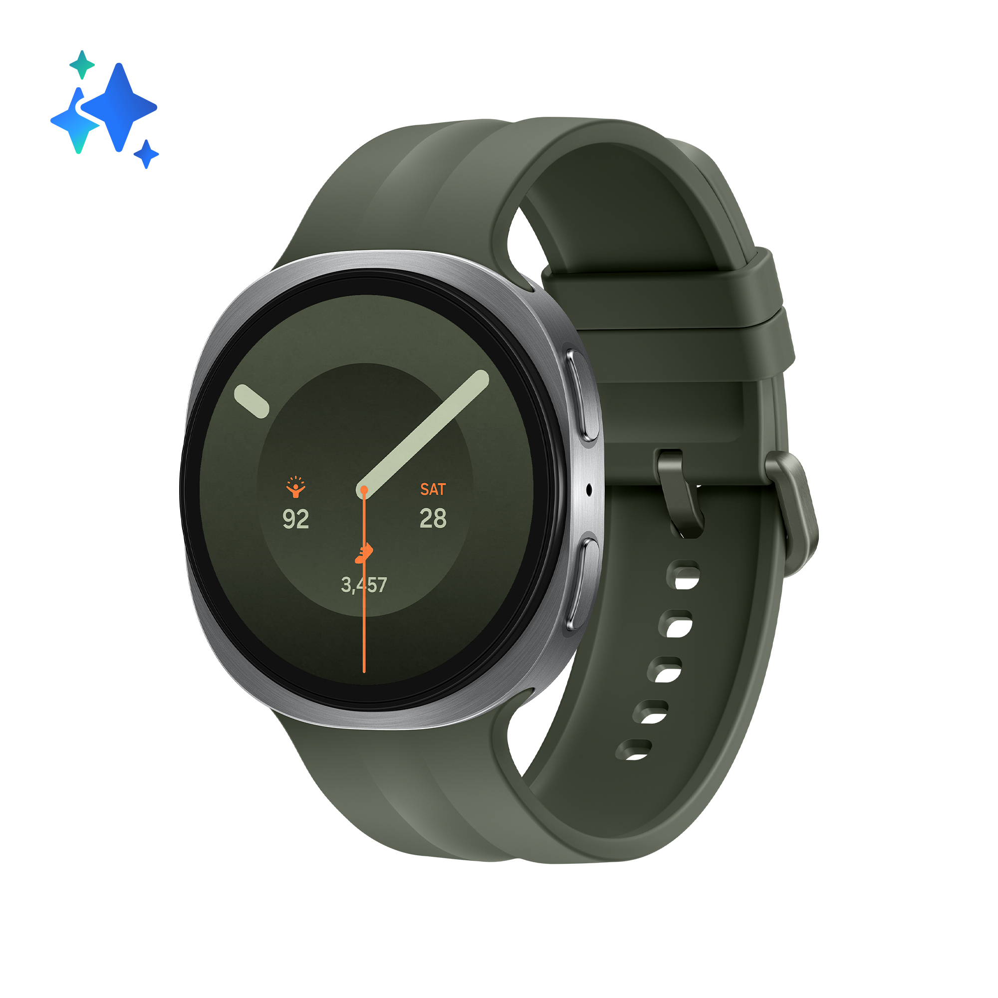 Smartwatch - Samsung Galaxy Watch9 BT 44 mm, 1.5", Qualcomm SW6100​, 32 GB, 2 GB RAM, 445 mAH, Wear OS, Plata