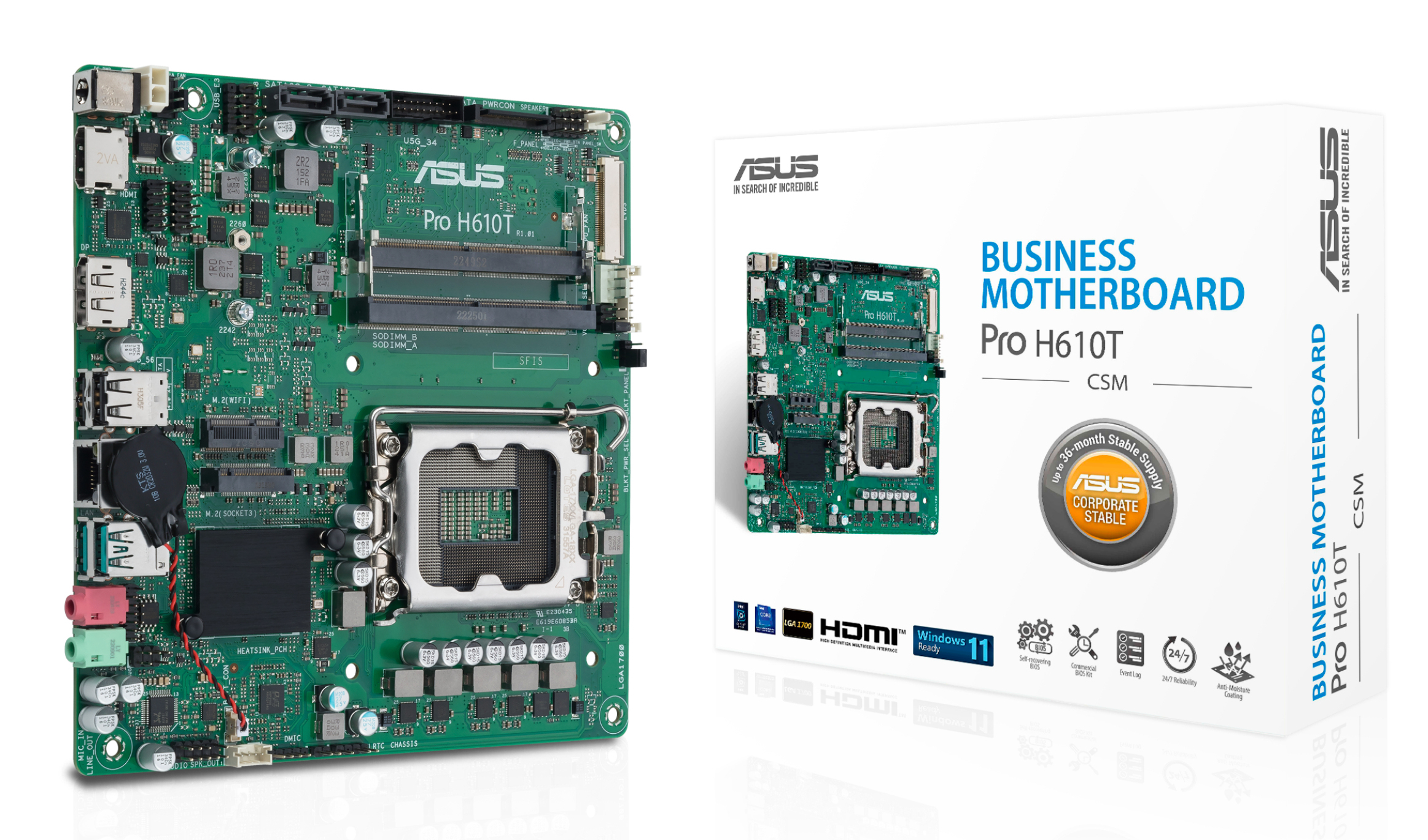 ASUS PRO H610T-CSM Intel H610 LGA 1700 Thin Mini ITX 90MB1G60-M0EAYC