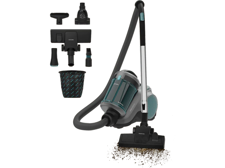 Aspirador con bolsa - Cecotec Conga Rockstar Cyclonic Powerbag Max, 900 W, 175 AW, 20 kPa, Depósito de 2 L y opción o sin bolsa, Multicolor