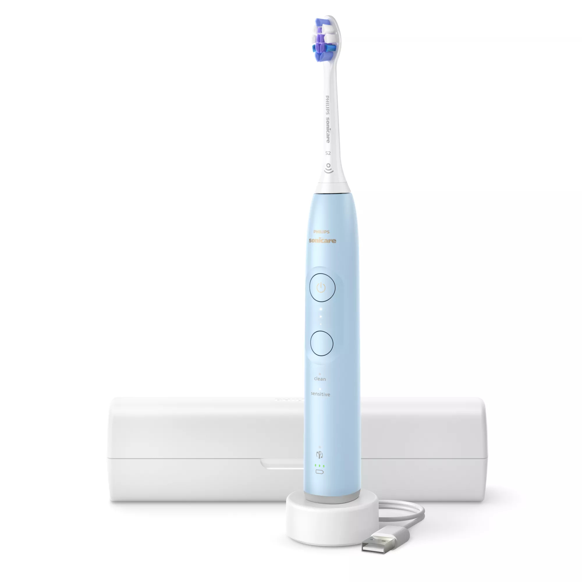 Cepillo Eléctrico Philips Sonicare 6100 Sin Cable 21 días Azul Claro HX7406/02