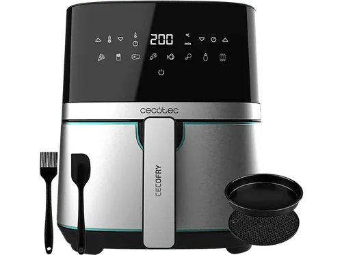 Freidora de aire - Cecotec Cecofry Full Inox Pro 5500 con Accesorios, 1700 W, 8 Modos, 5.5 l, Plata