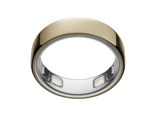 Anillo inteligente - Oura Ring 5, Talla 9, Hasta 9 días autonomía, Bluetooth, 50 métricas de salud, Titanio, Oro