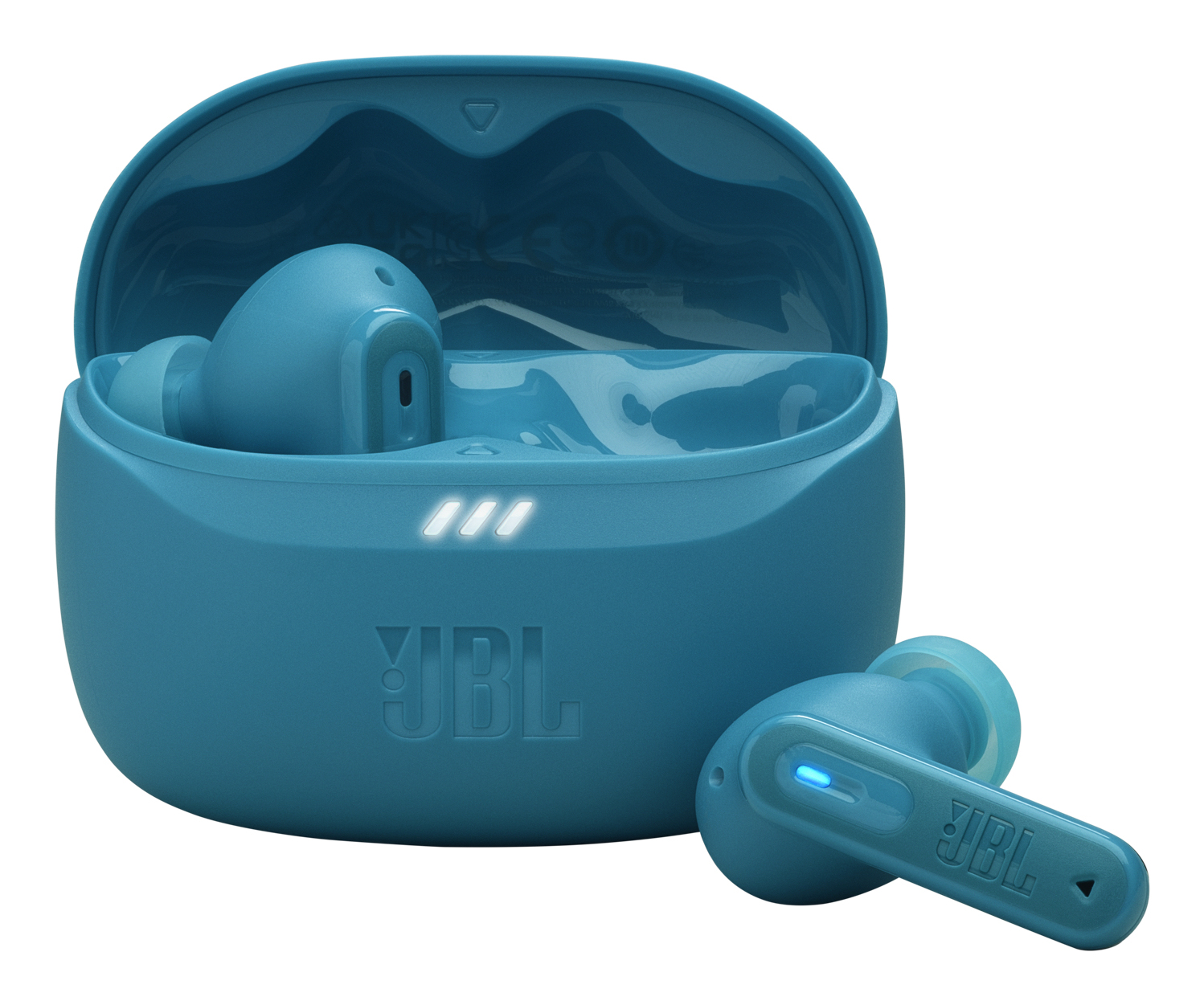 Auriculares True Wireless - JBL Tune Beam 2, 48 h Autonomía, IP54, Cancelación de ruido, Ergonómico, Turquesa