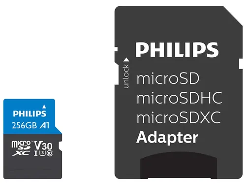 Philips - Tarjeta de memoria MicroSD Philips 256GB Clase 10.