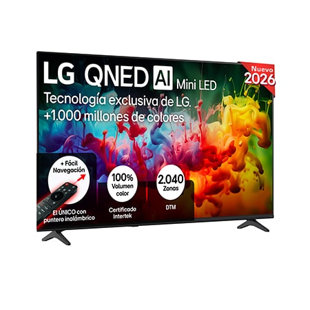 TV QNED 65" - LG 65QNED72B6B, UHD 4K, Procesador Inteligente α7 AI Processor 4K Gen9, Smart TV, DVB-T2 (H.265), Negro