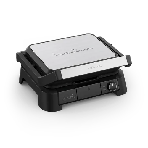 Moulinex SuperGrill 3in1, Grill, Barbacoa y Horno, 2000 W, Termostato regulable, 3 alturas, Apertura a 180º