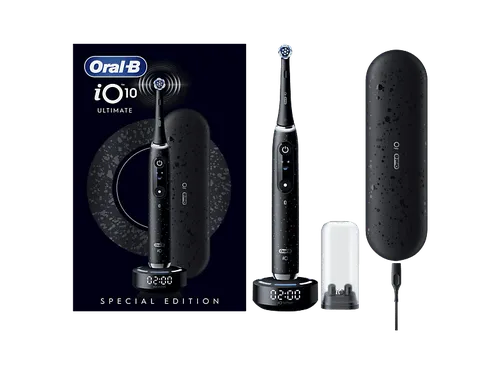 Cepillo eléctrico - Oral-B iO 10, Con app y guía a tiempo real, 7 Modos, Sensor de presión, Cosmic Black