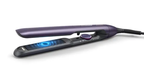 Plancha de pelo - Philips BHS752/00, Cuidado Iónico mineral, Cerámica, 120 °C a 230 °C, Púrpura
