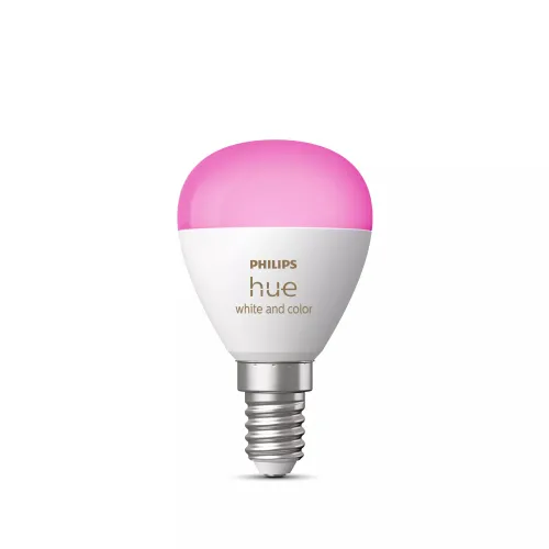 Philips Hue White & Color Ambiance Bombilla Esférica - Bombilla Inteligente E14