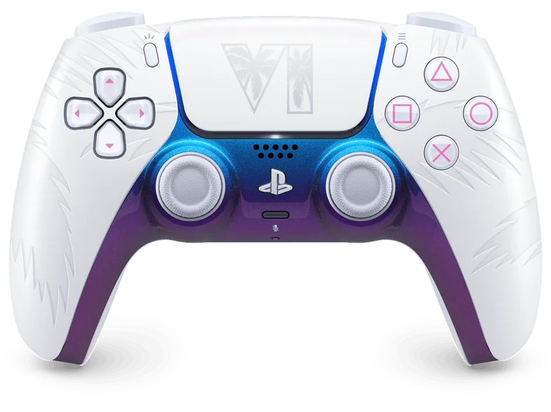 Mando PS5 - Sony Inalámbrico DualSense®: Edición Limitada Grand Theft Auto VI, Bluetooth, Retroalimentación háptica, Blanco