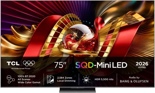TV SQD-Mini LED 75" - TCL 75C8L, UHD 4K, MT9655, Smart TV, DVB-T2, Negro