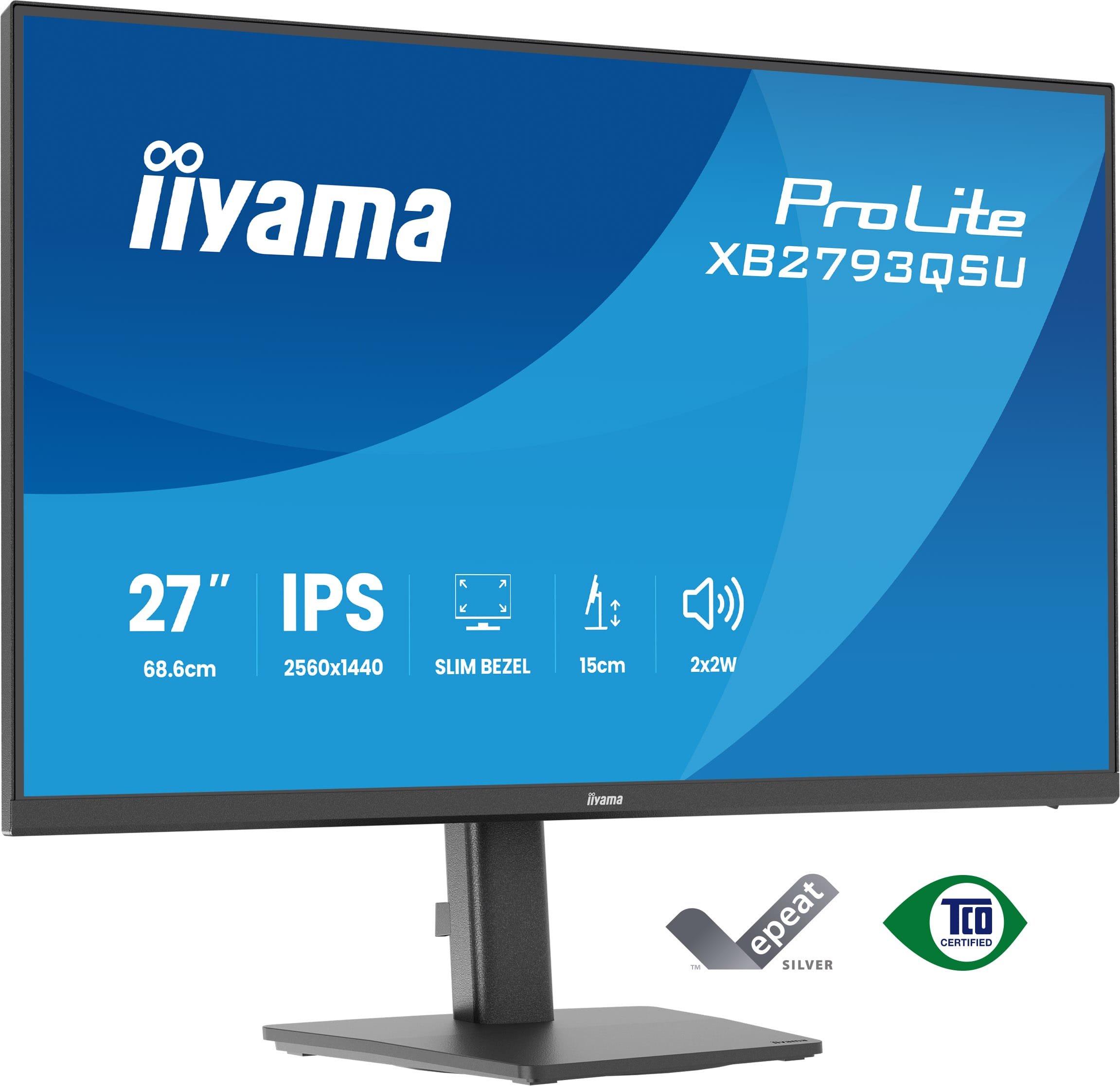 iiyama XB2793QSU-B1 Monitor ProLite 27" IPS QHD HDMI DP XB2793QSU-B1