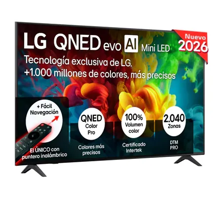 Smart TV LG QNED evo MiniLED AI QNED83 75 pulgadas 4K 2026 - 75QNED82EB6A.OBSPTO