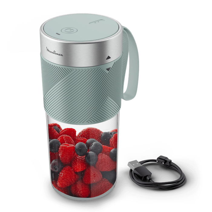 Moulinex Lightmix, Batidora portátil, 300 ml, Potente, Ligera, Azul