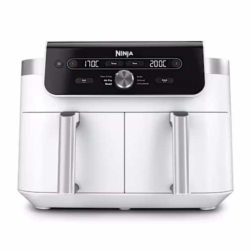 Freidora de aire doble Ninja (9,5 L), 6 funciones en Blanco | DZ901EUWH | de SharkNinja