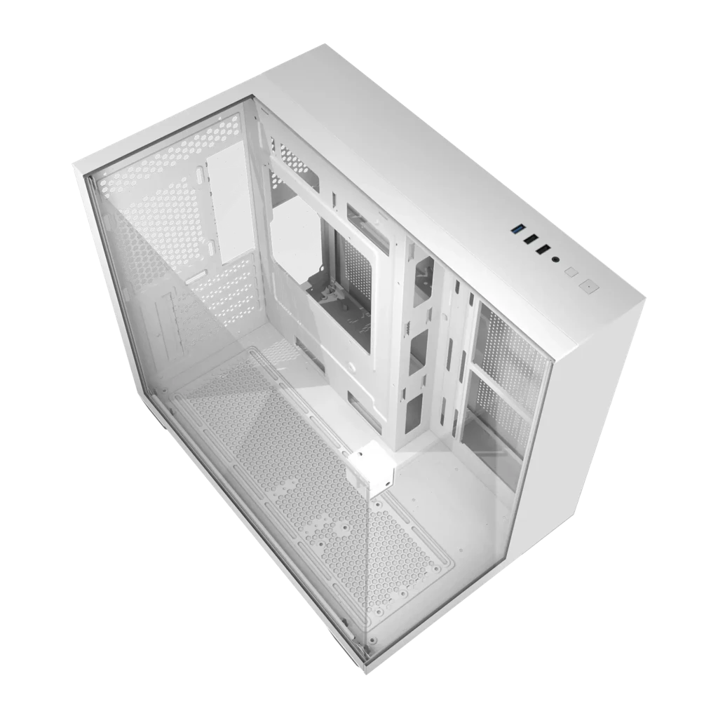 Caja PC Darkflash Triple Cristal Templado M-ATX / Mini-ITX 285x426x373mm Blanco TH285M