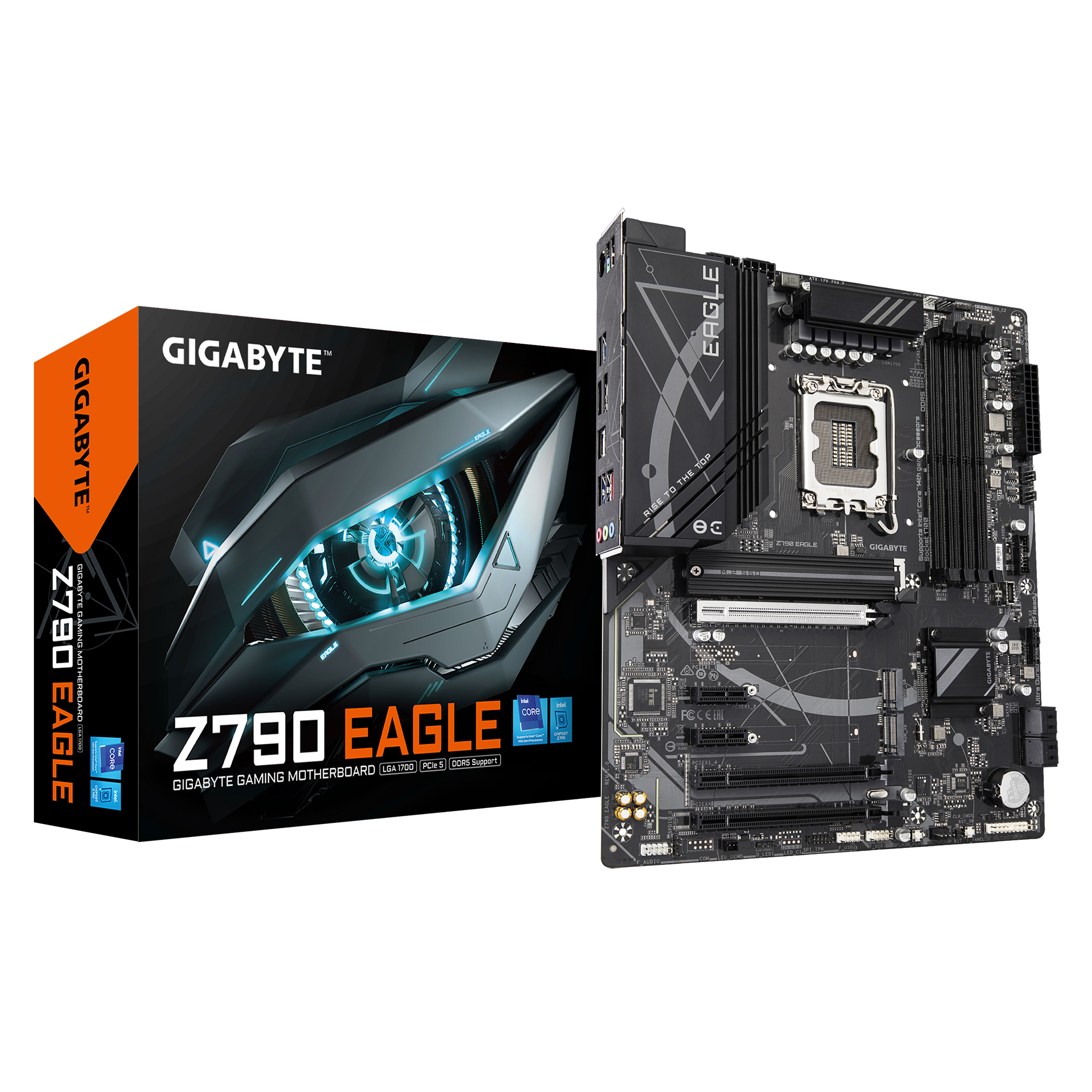 GIGABYTE Intel Z790 EAGLE Placa base - Compatible con procesadores Intel Core de 14ª generación, VRM de 12+1+1 fases, hasta 7600 MHz DDR5 (OC), 3xPCI