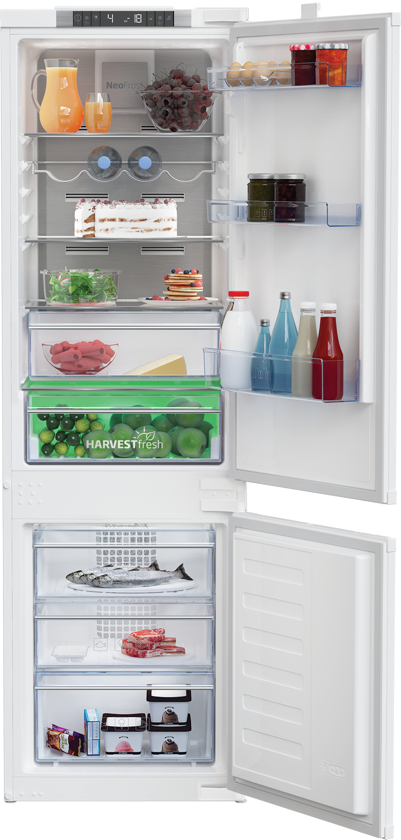 Beko - Frigorífico integrable Combi Beko NeoFrost Dual Cooling - BCNA275E4SN.