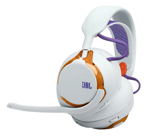 Auriculares gaming - JBL Quantum 650, 45 h de autonomía, Inalámbrico, Blanco y Naranja