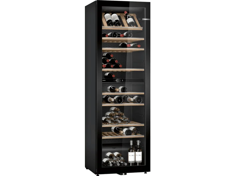 Vinoteca - Bosch KWK36ABGA, Frío dinámico, Doble zona, Capacidad 199 botellas, Negro