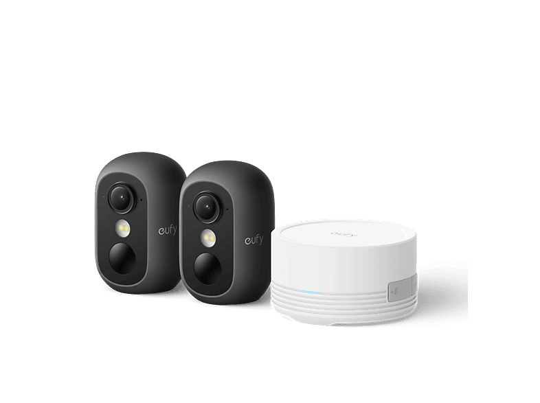Cámara de vigilancia IP - Eufy Cam C35 2+1 kit, Función visión nocturna, IP67, Ilumina hasta 10 metros, Negro