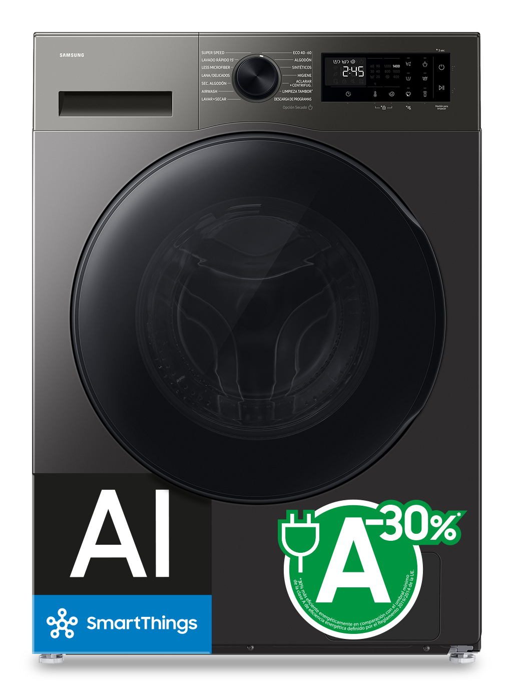 LAVADORA CARGA FRONTAL SAMSUNG WD90HG5U34BXEC 10 KG 1400 RPM D NEGRA