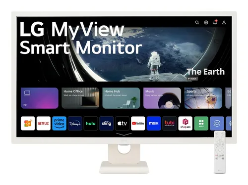 Monitor - LG 32SR50F-W, 32" Full-HD, 60 Hz, 5 ms, Smart Monitor, IPS, 2x HDMI, webOS23, HDR10, Blanco
