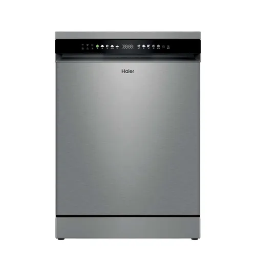 Lavavajillas - Haier XF 6C4F1X, 16 servicios, 10 programas, 60 cm, Apertura automática, Tercera bandeja, Inox