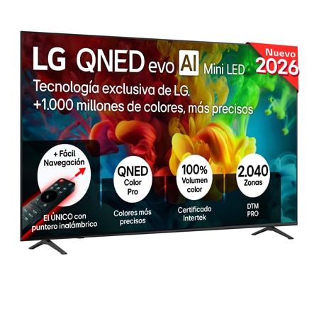 TV QNED Mini LED 85" - LG 85QNED82B6A, UHD 4K, Procesador Inteligente α8 AI Processor 4K Gen3, Smart TV, DVB-T2 (H.265), Negro