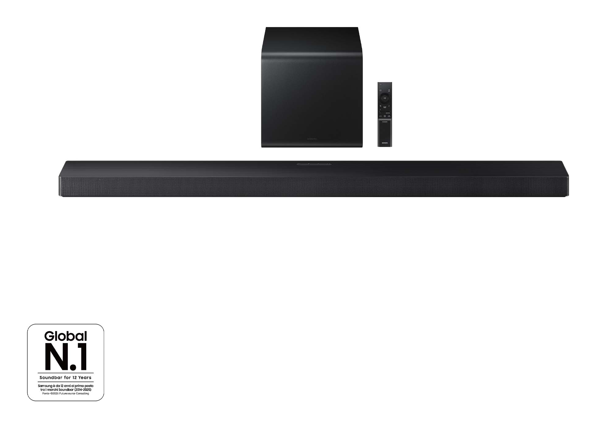 Barra de sonido - Samsung HW-QS700F/ZF, Bluetooth, 345 W, Subwoofer y Dolby Atmos inalámbrico, 3.1.2 canales, WiFi, Negro