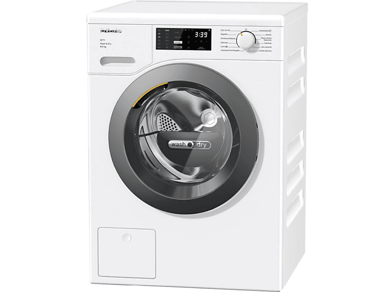Lavadora secadora - Miele WTD 160 WCS, 8 kg/5 kg, 1500 rpm, Motor ProfiEco, AddLoad, Tambor protector, Blanco