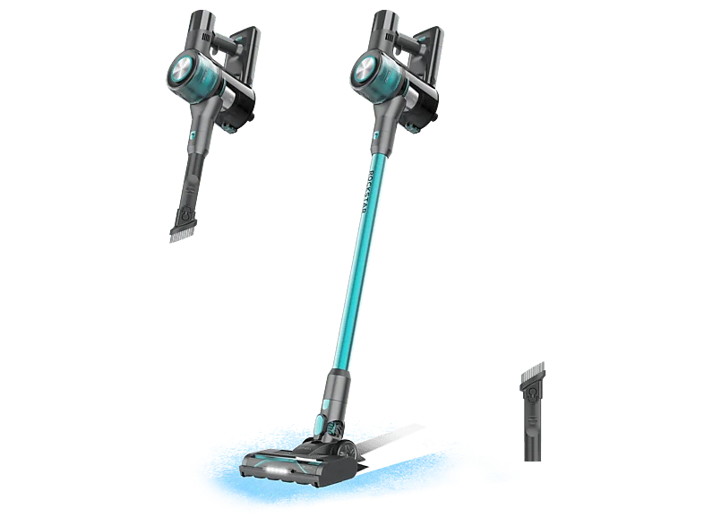 Aspirador escoba - Cecotec Conga Rockstar P50, 265 W, 50 min autonomía,HairOut antienredos, Succión de 80 AW, Negro/Azul