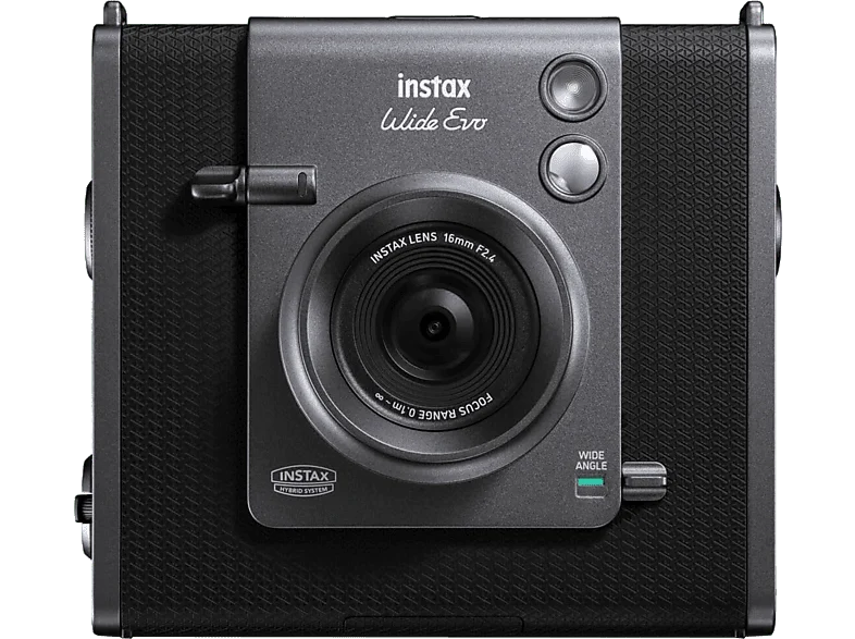 Cámara instantánea - Fujifilm Instax Wide Evo, 86 mm x 108 mm, Apertura F2.4, Flash, Temporizador, Negro
