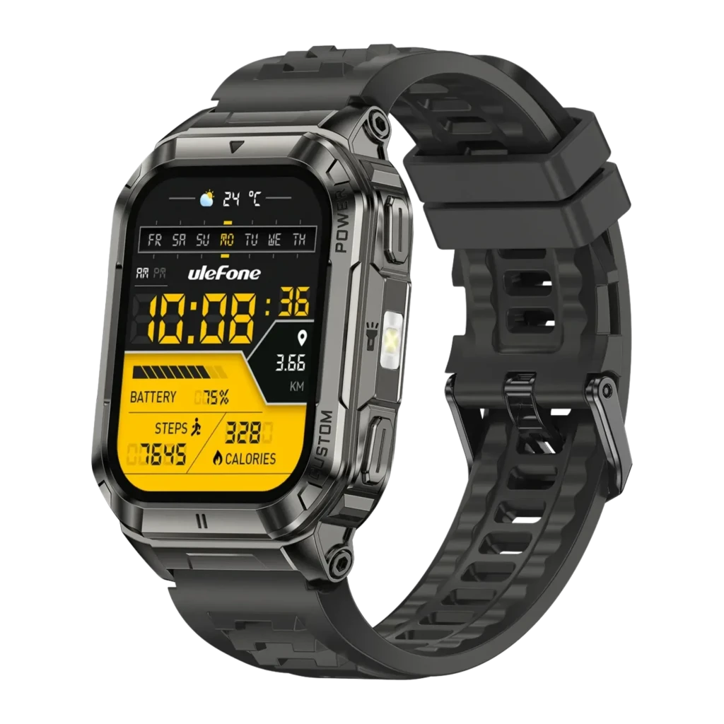 Ulefone Armor Watch Ultra Negro FC 24/7 SpO2 Batería 8 Días