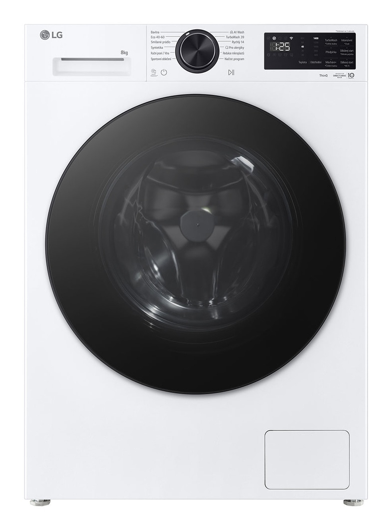 Lavadora Inteligente | LG F2X50S8TLB, AI Direct Drive, TurboWash 360º, 8kg, 1200rpm, Serie 500 Fondo reducido, Un 30% más eficiente que A, Blanca - F2X50S8TLB