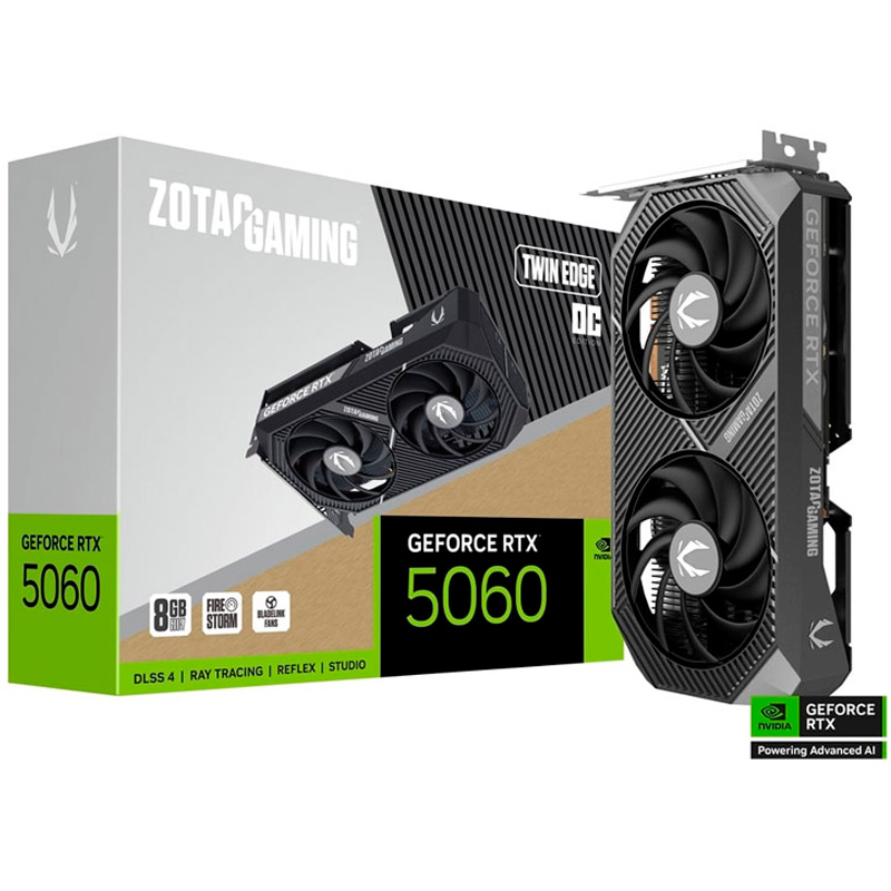 Tarjeta Gráfica ZOTACGeForce RTX 5060 GDDR7 8GB Negro