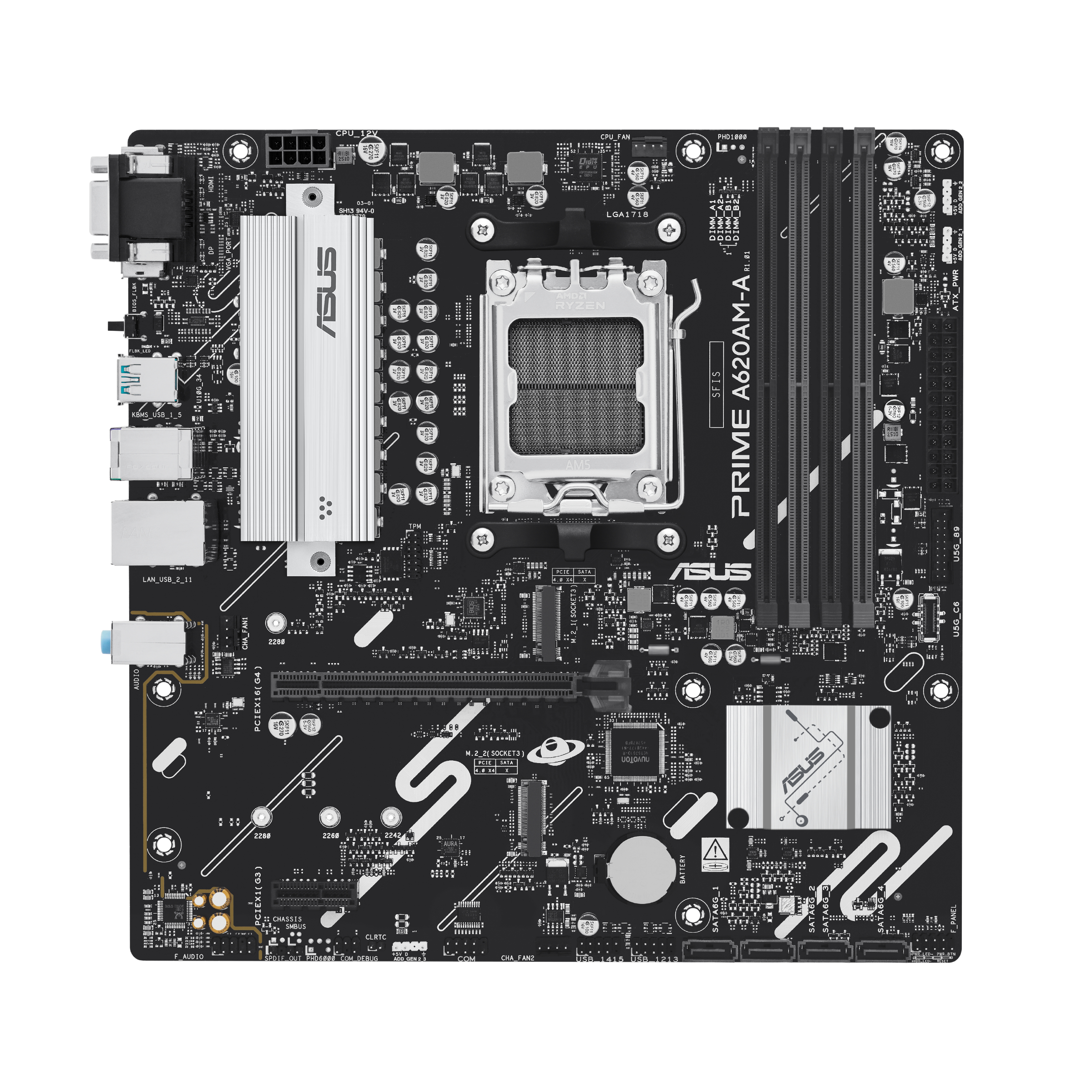 ASUS PRIME A620AM-A-CSM AMD A620A Zócalo AM5 micro 90MB1MY0-M0EAYC