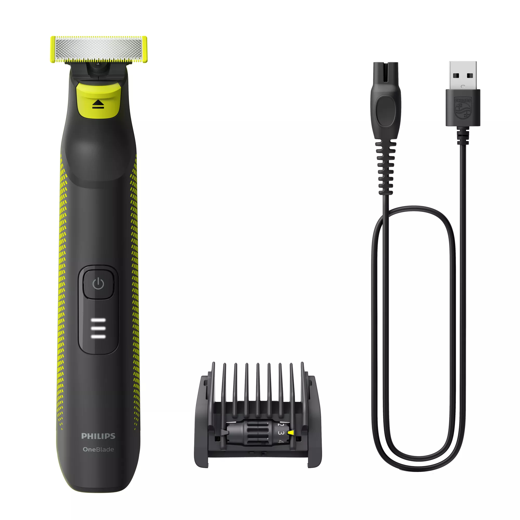 Barbero - Philips OneBlade Pro QP6506/15, Cara y Cuerpo, Recorta, Perfila Afeita, Autonomía 90 min, Uso Seco/Mojado, Diseño Pro, Peine 5-en-1