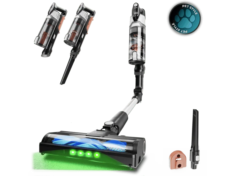 Aspirador escoba - Cecotec Conga Rockstar S30 Flex, 240 W, 80 AW, 20 kPa, Cepillo Hairless, Tubo flexible, Hasta 45 min, Multicolor