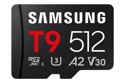 Tarjeta Micro SDXC - Samsung MB-MH512T, 512 GB, Lectura hasta 200 MB/s, Escritura 130 UHS Clase 3, A2, V30, Negro